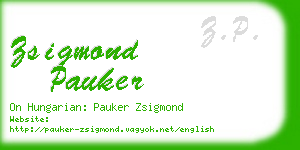 zsigmond pauker business card